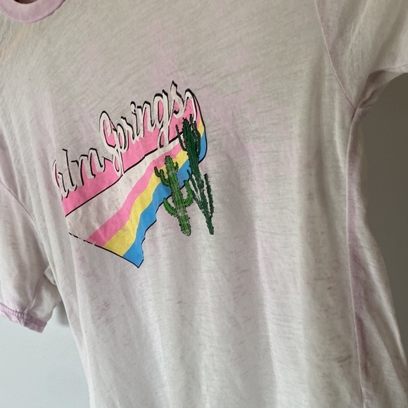 Urban Nation Palm Springs pink distressed style lightweight t-shirt top - Picture 7 of 10